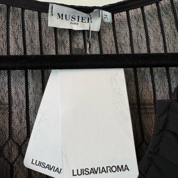 Musier Paris Black Ruched Ribbed Blouse - Picture 4 of 5